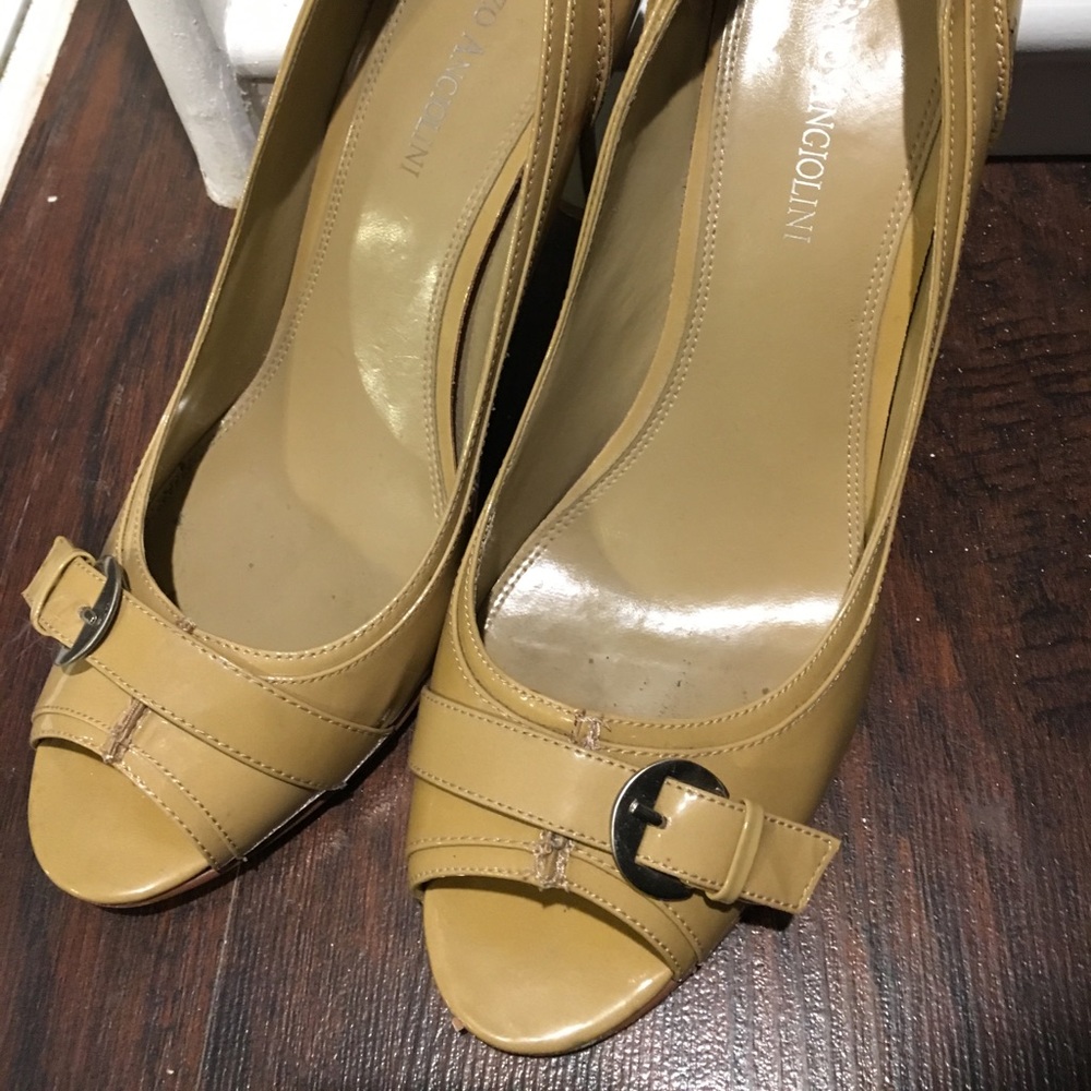 Enzo open toe stilettos interesting beige color
